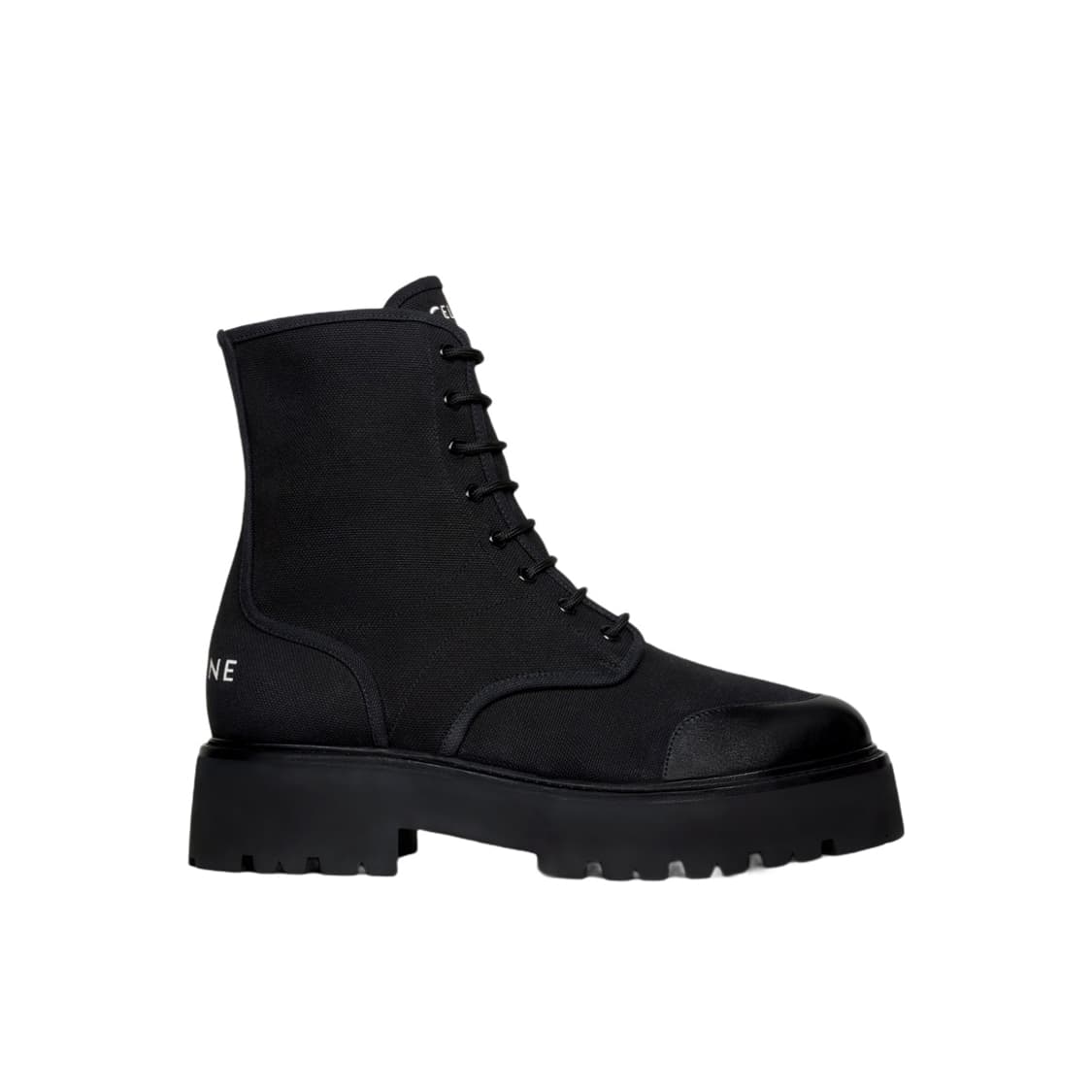 셀린느 벌키 레이스업 부츠 캔버스&샤이니 불 블랙 상품이미지1