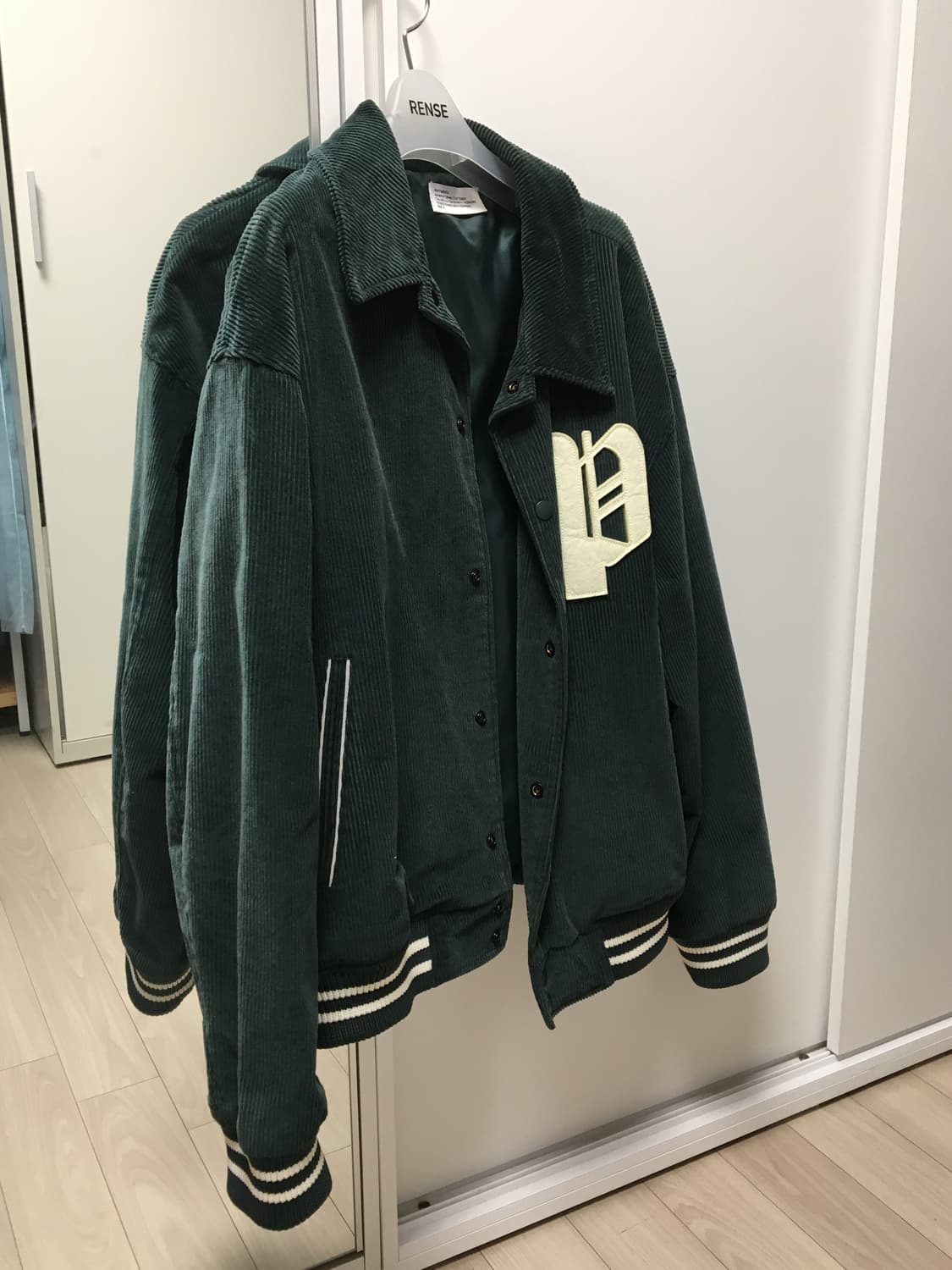 파르티멘토 코듀로이 바시티 자켓 그린  상품이미지2