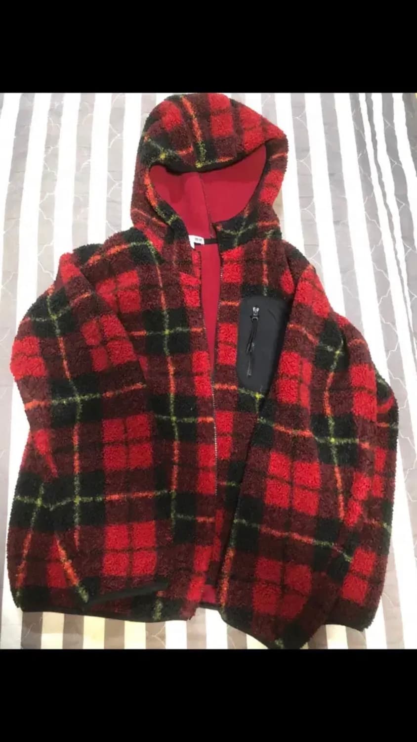 유니클로 jw앤더슨 타탄체크 후리스 상품이미지1