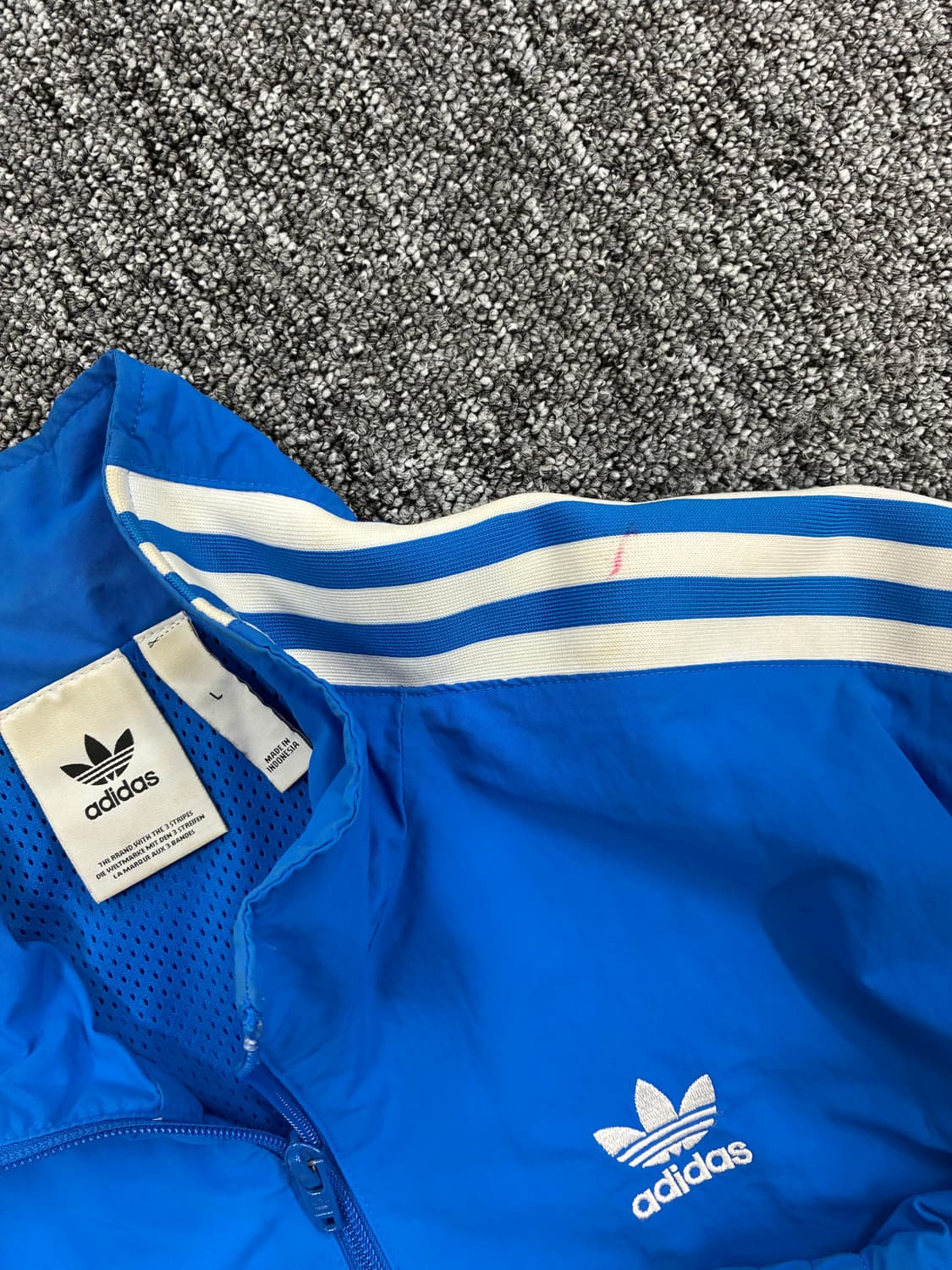 아디다스 블루 락업 트랙탑 바람막이 L 상품이미지5