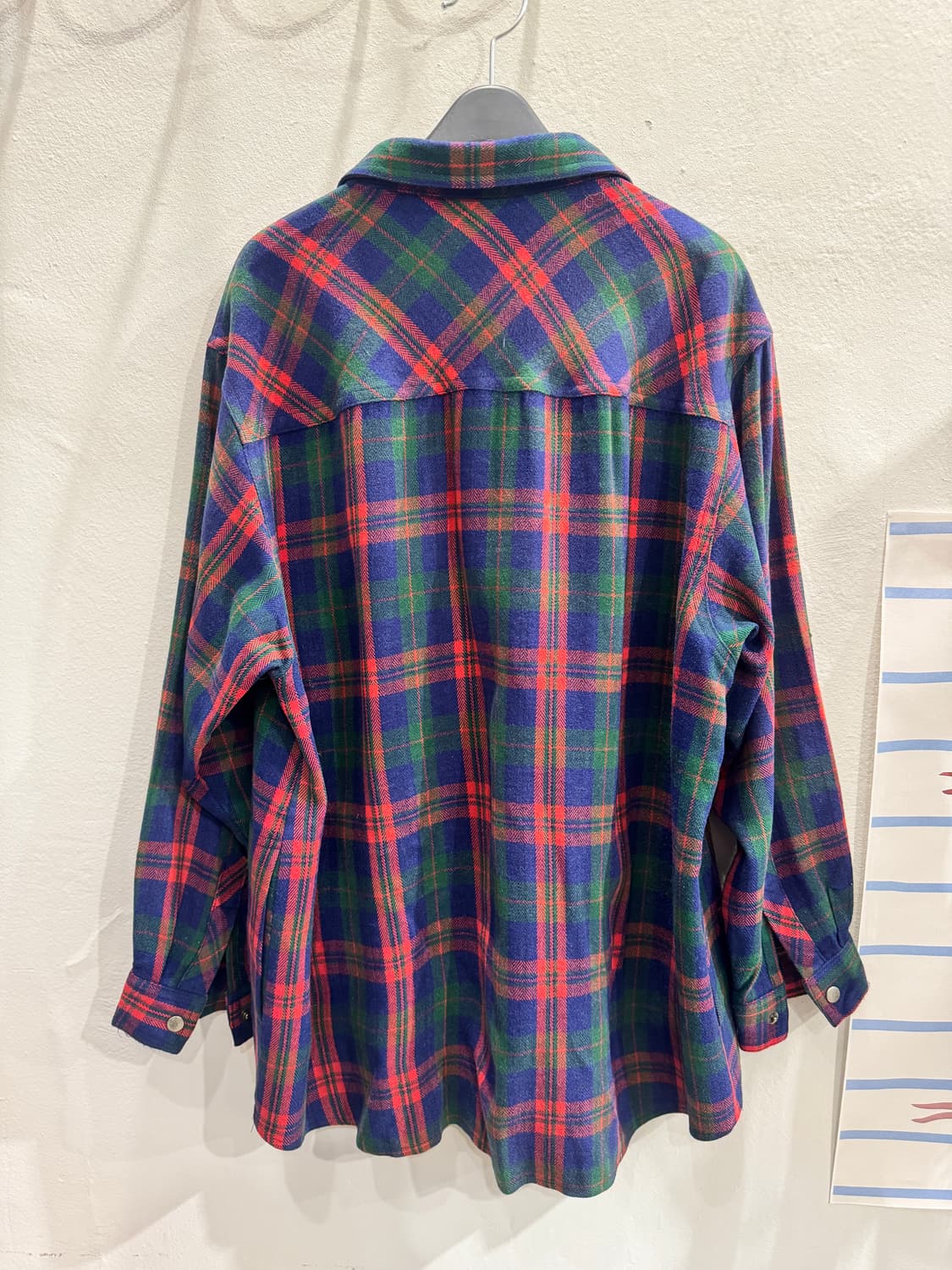 vintage 똑딱이 루즈핏 체크셔츠 상품이미지4