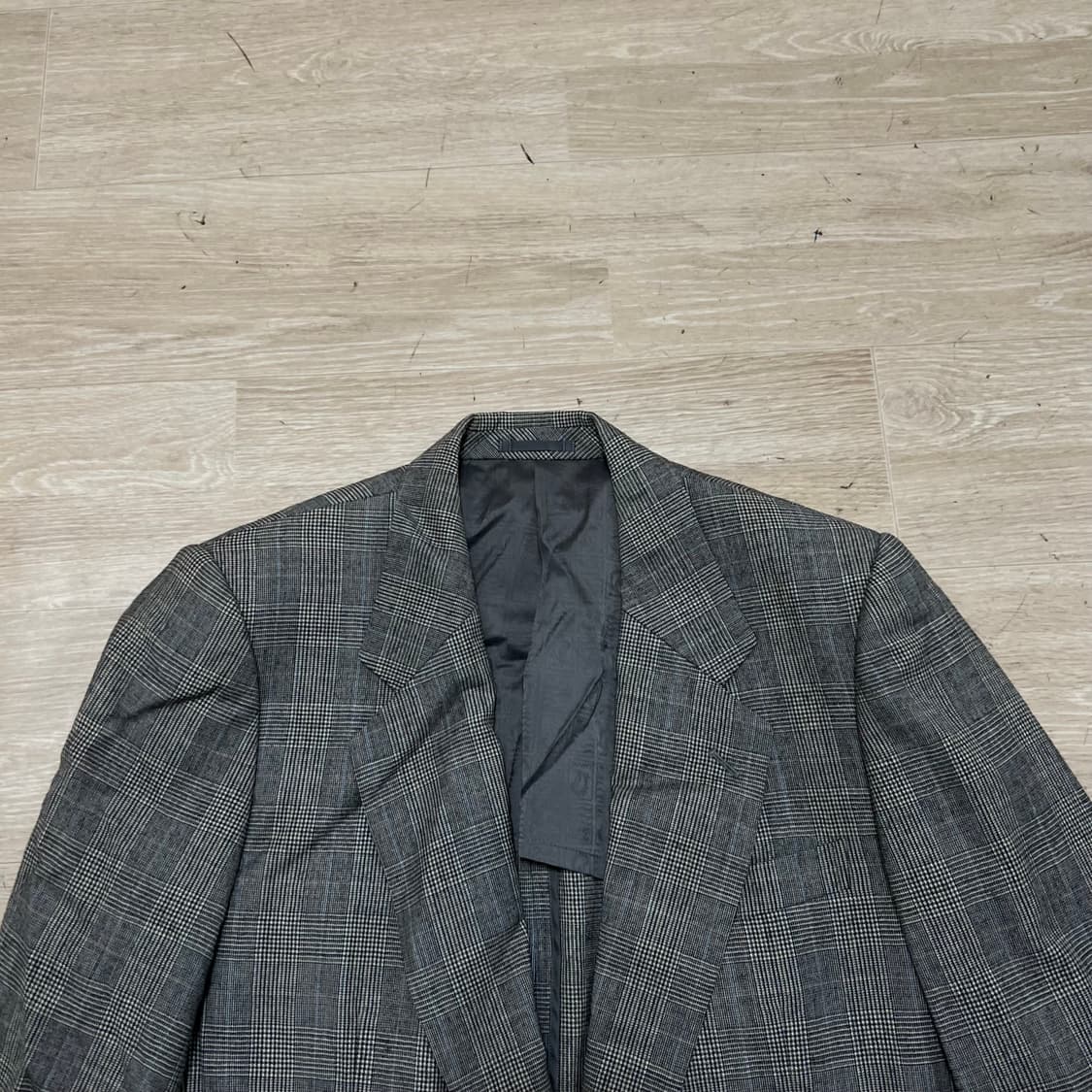랑방 파리스 체크 실글 테일러드 블레이저 정장자켓 [그레이] M/95 상품이미지2