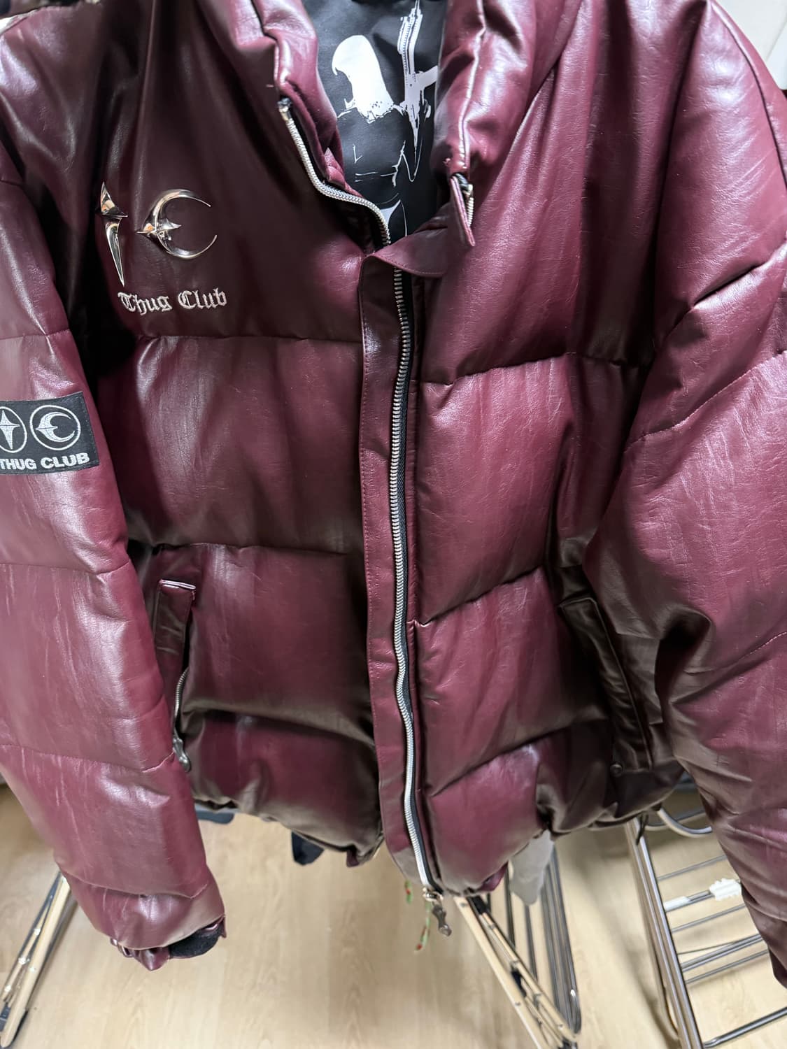 떠그클럽 레더패딩 버건디 3사이즈 상품이미지1