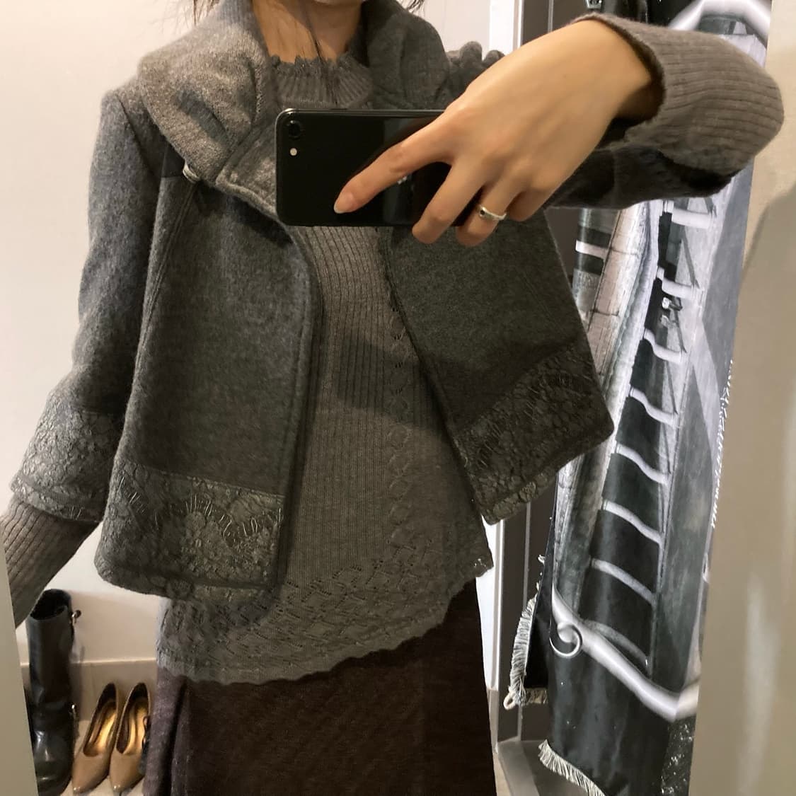 플라워 레이스 7부 떡볶이 자켓 상품이미지3