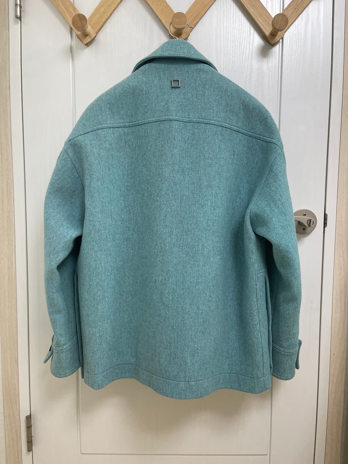 우영미 블루 울 하프 코트 상품이미지3