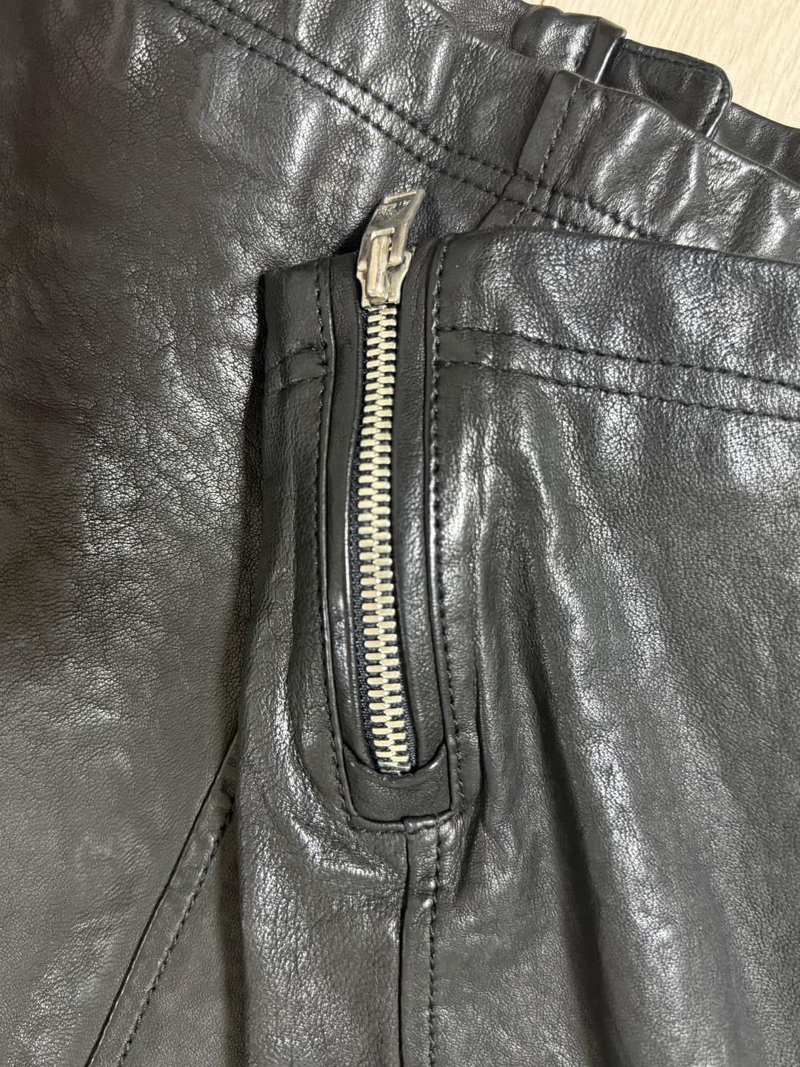 SIEG 블랙 레더 자켓 상품이미지2