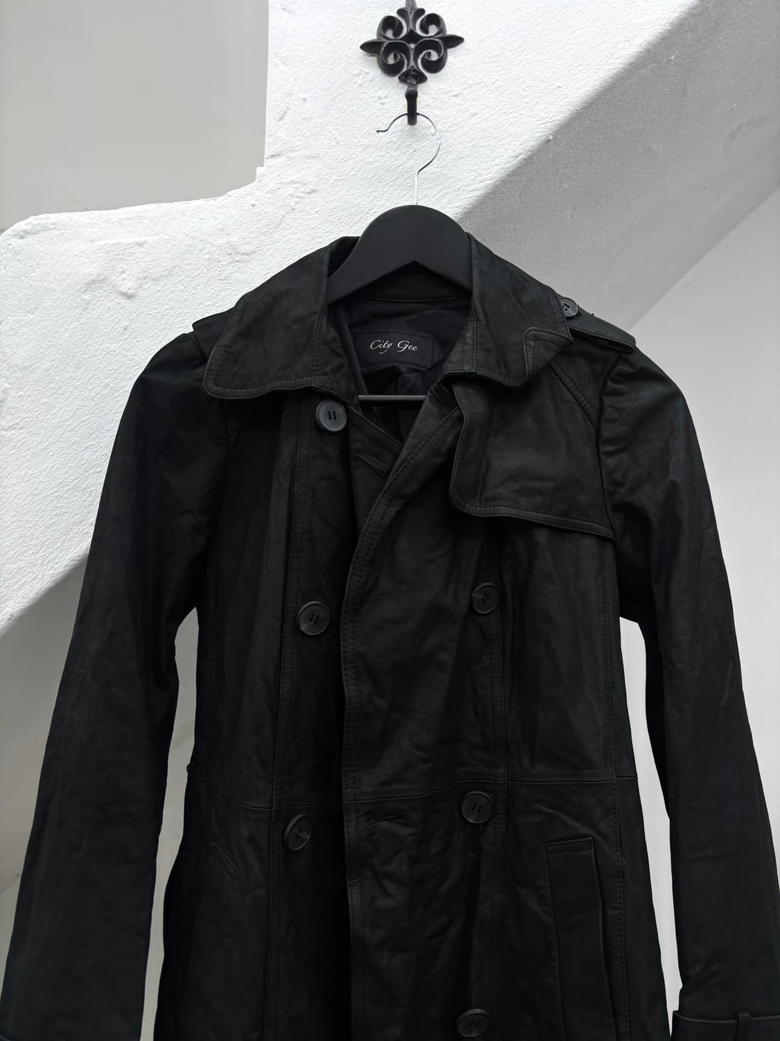 Cow-hide rock mood leather coat 상품이미지4
