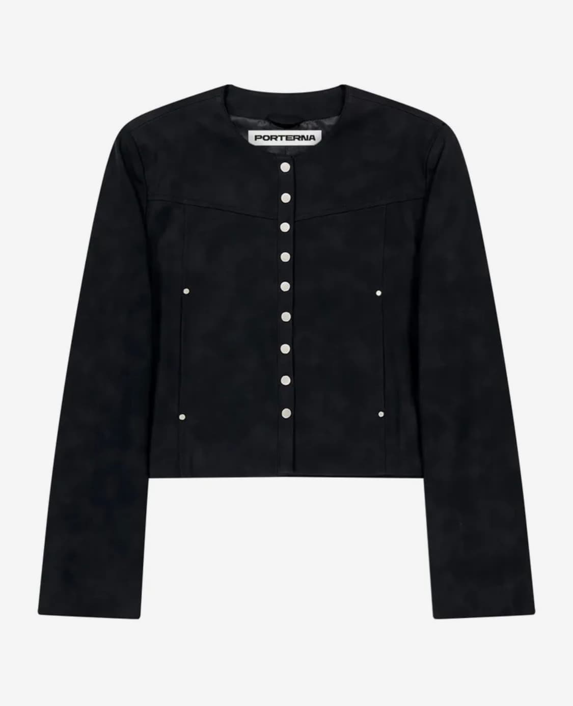 포르테나 자켓 LEATHER SNAP CROP JACKET-BLACK 상품이미지3