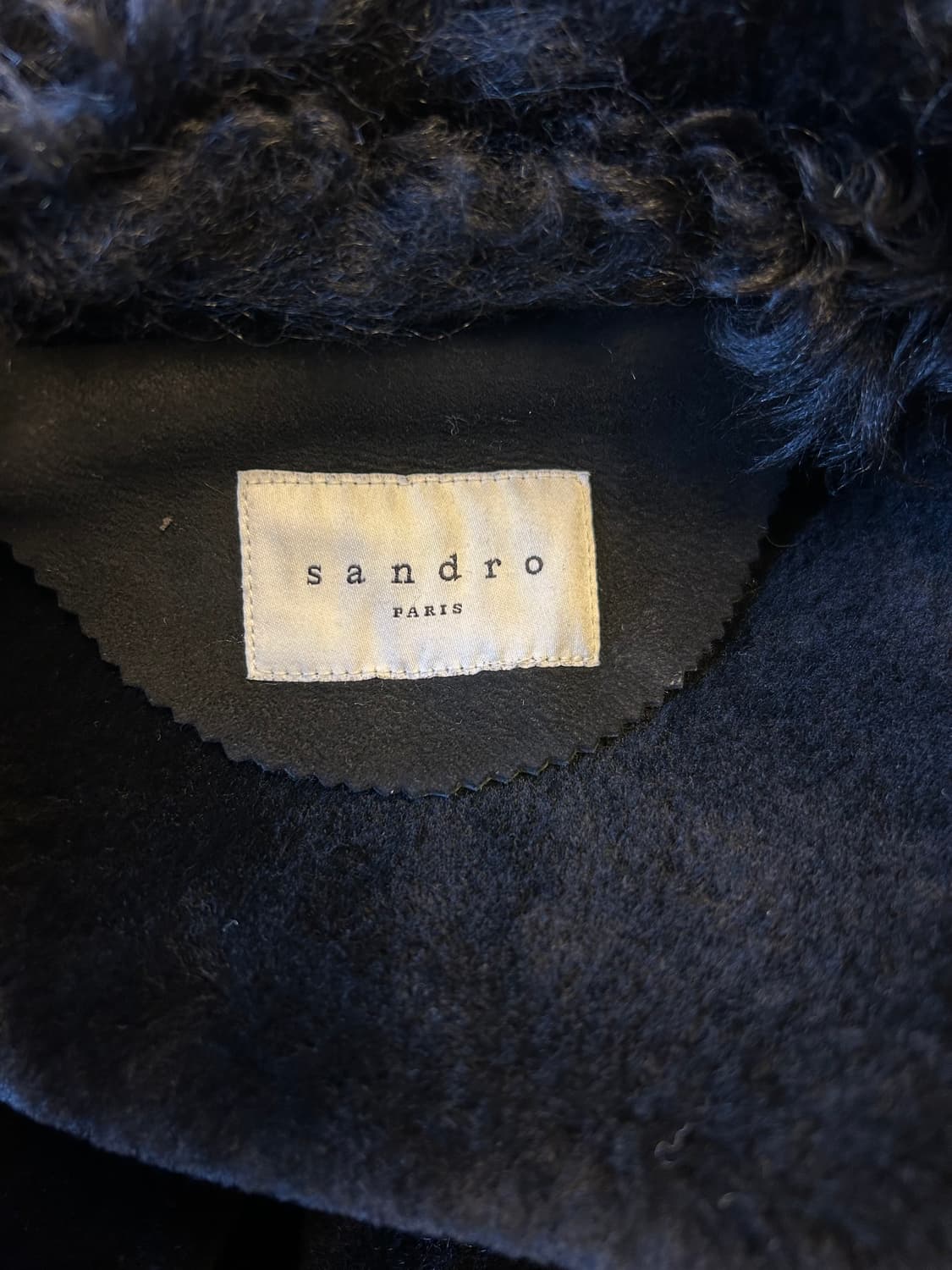 L028 산드로 SANDRO 양가죽 시어링 하이넥 코트 상품이미지6