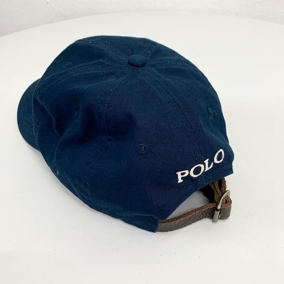 폴로 랄프로렌 네이비 로고 레더 스크랩 볼캡 상품이미지2