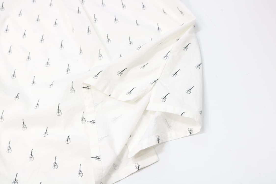 POINTER 포인터 빈티지 기타 올오버 패턴 화이트 셔츠 (M) 상품이미지7