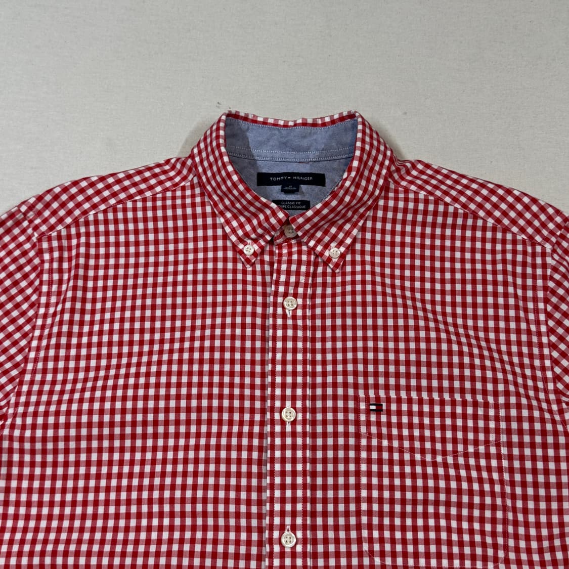 M) 타미힐피거 클래식핏 레드 깅엄 체크 셔츠 상품이미지3