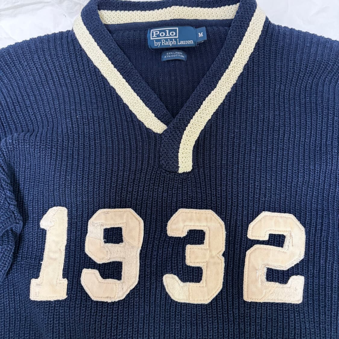폴로 랄프로렌 1932 레터링 코튼 린넨 크리켓 니트 m 상품이미지3