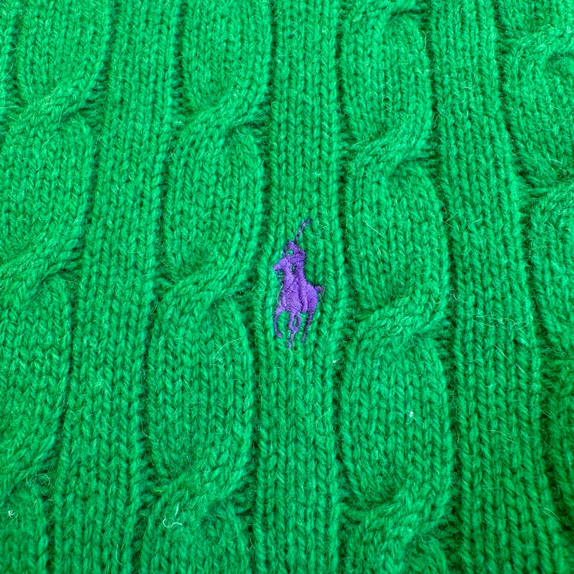 Polo  폴로 랄프로렌 자수 앙고라 메리노 울 그린 꽈배기 니트  상품이미지2