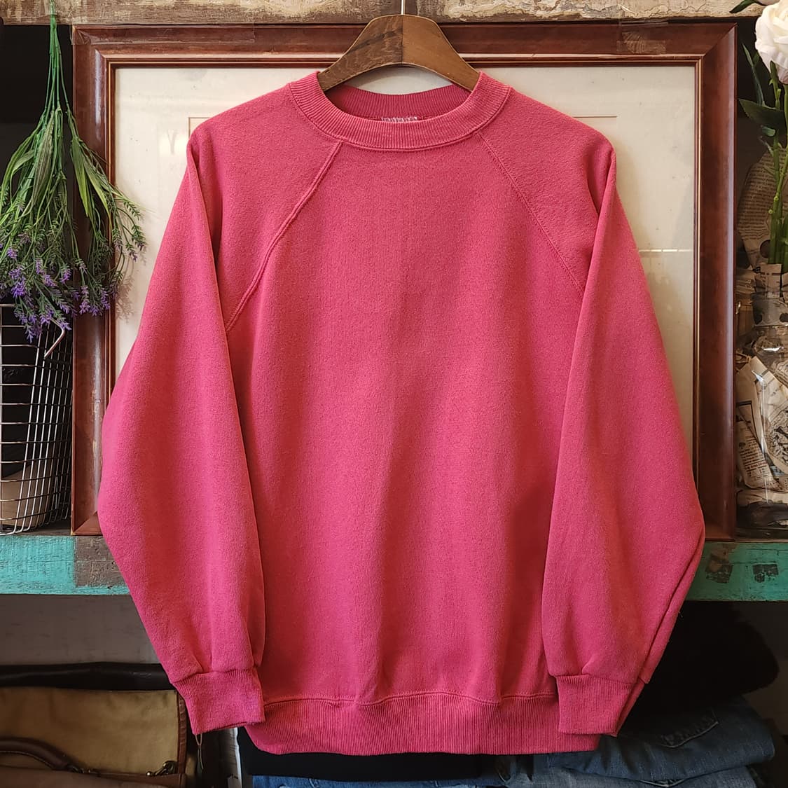 90s 헤인즈 빈티지 스웻셔츠 플레인 스웻셔츠 핫핑크 L 상품이미지1