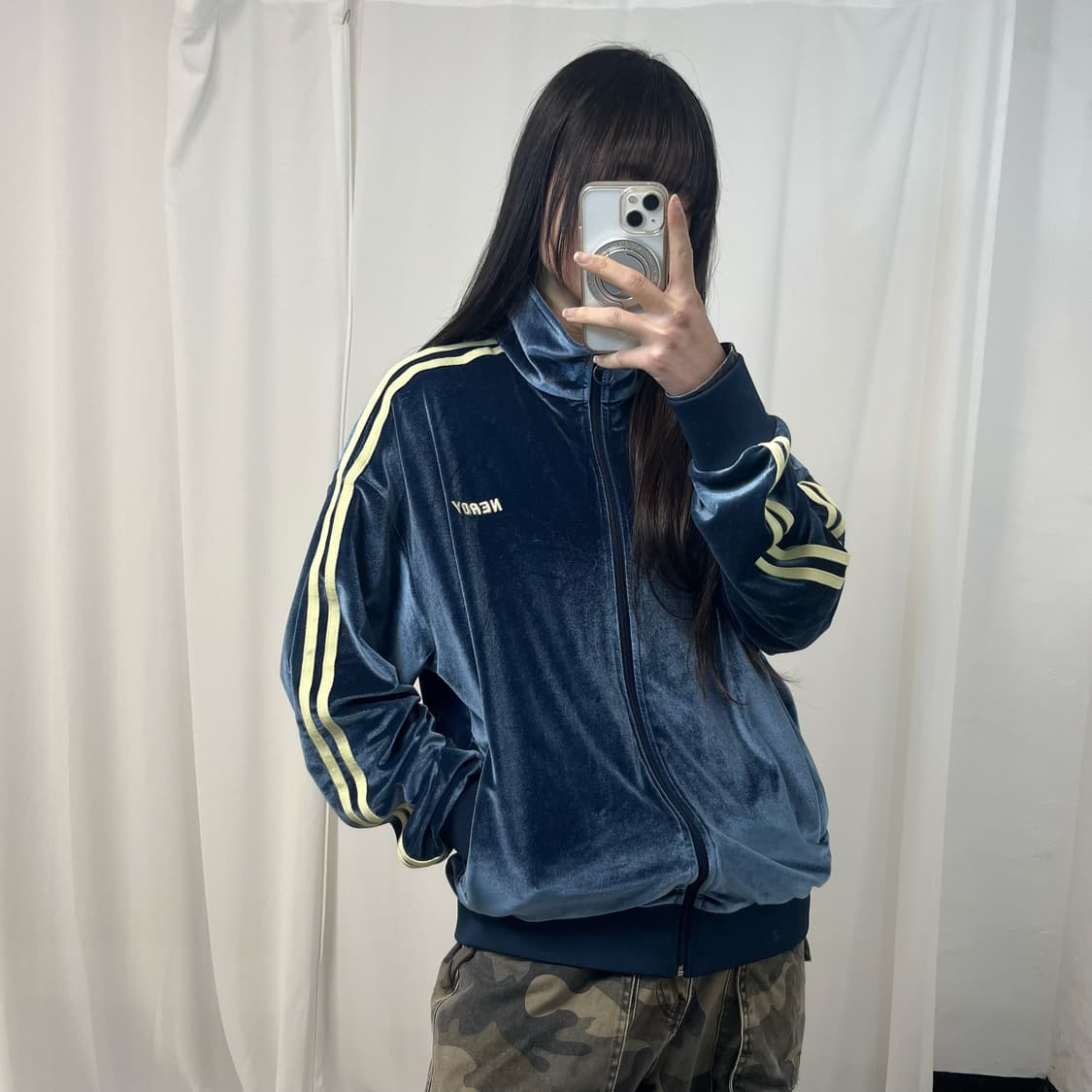 NERDY Blue Velour Track Jacket 상품이미지1