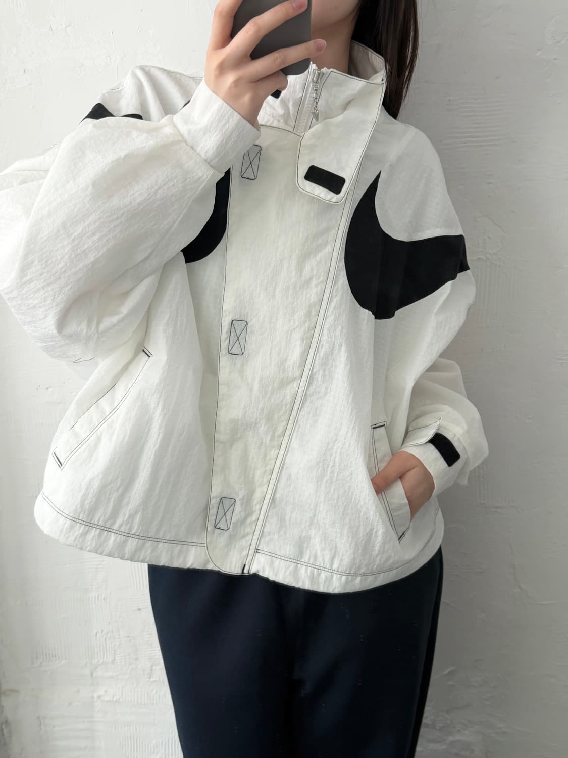 Nike 나이키 화이트 컬러 리펠 더블 스우시 바람막이 자켓 상품이미지2