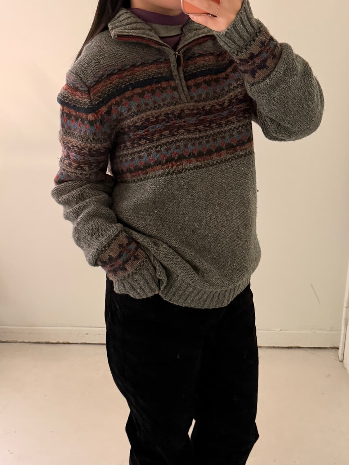 빈티지 페어아일 하프집업 스웨터 상품이미지4