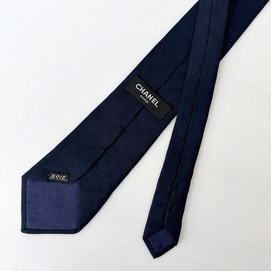 샤넬 빈티지 넥타이 (네이비 cc로고) 상품이미지5