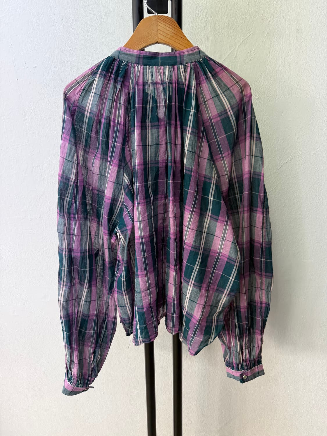 정품) 이자벨마랑 오버사이즈 체크 블라우스 셔츠 40  상품이미지6