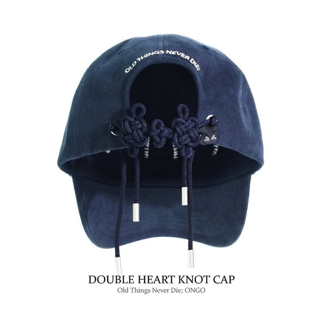 온고 ONGO 더블하트 매듭 볼캡 네이비 상품이미지1