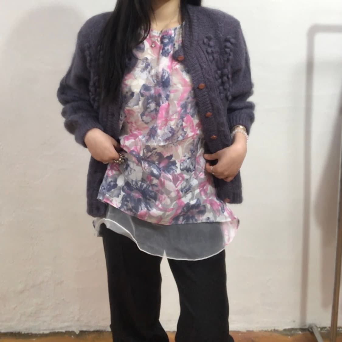 205 zero 플라워 패턴 슬리브리스 / M-L 사이즈 상품이미지3