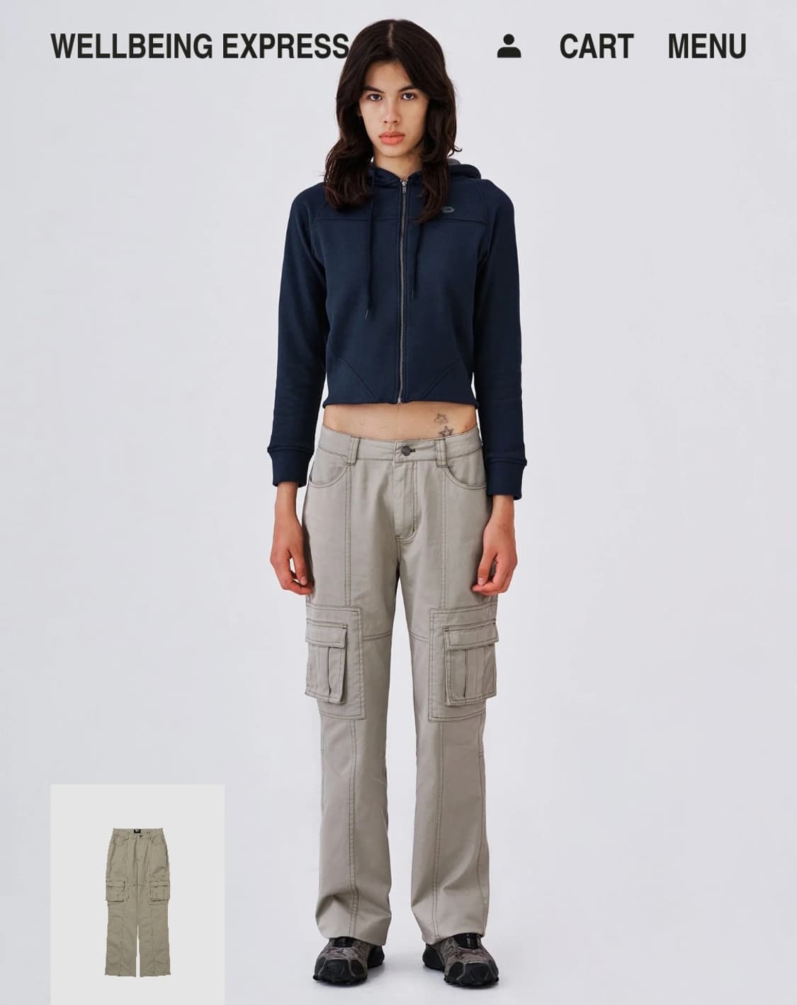 웰빙익스프레스 washed cotton cargo pants 상품이미지2
