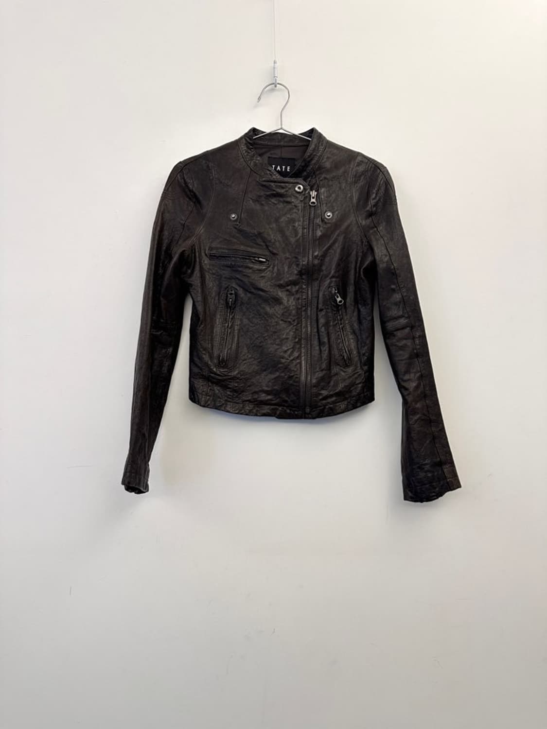 TATE short leather jacket / deep brown 상품이미지1