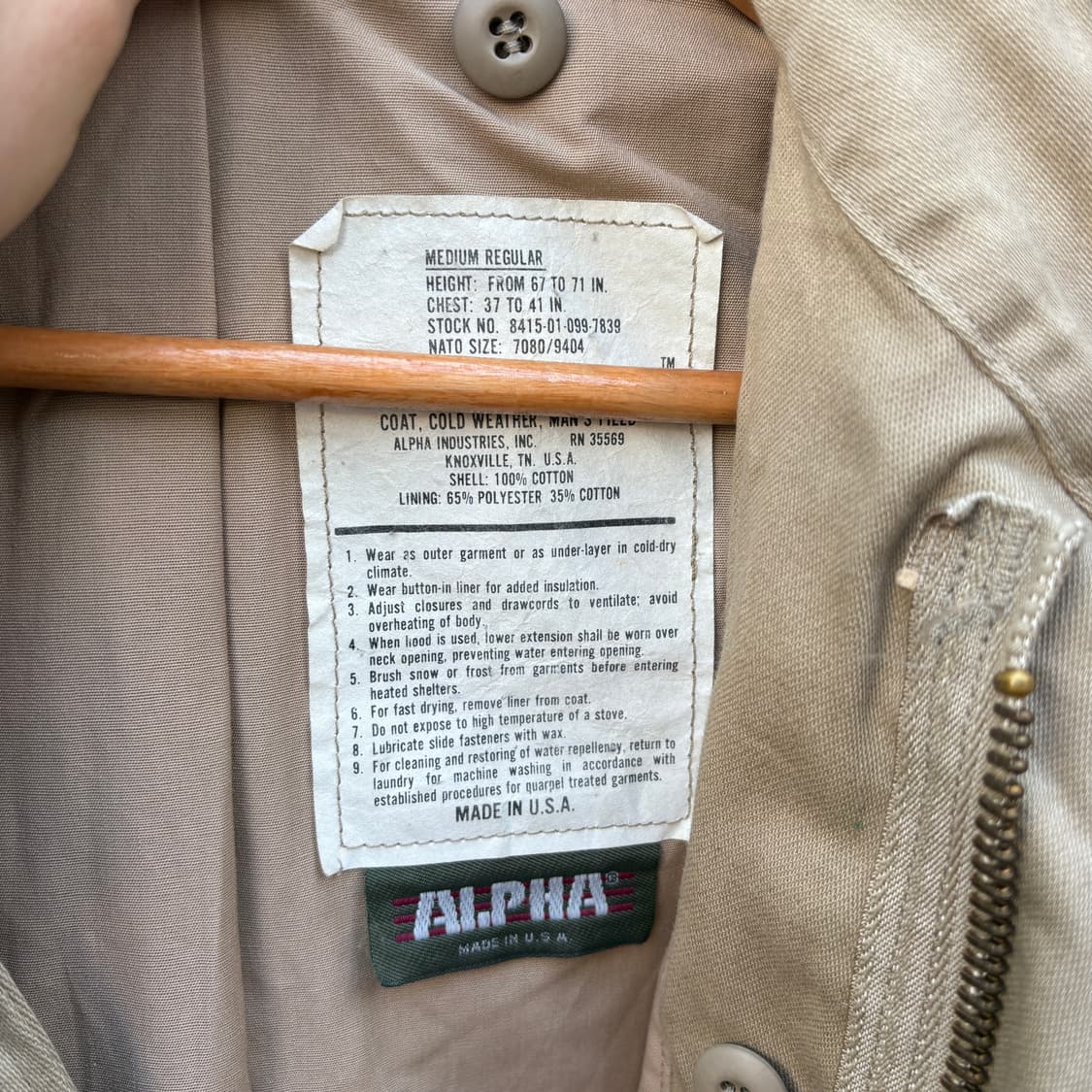 Alpha 8-90s 알파 made in usa M65 필드 자켓 상품이미지3