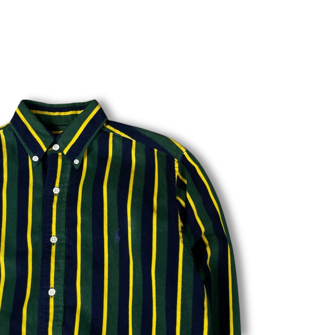 폴로 랄프로렌 그린 네이비 옐로우 스트라이프 긴팔 셔츠 90 상품이미지2