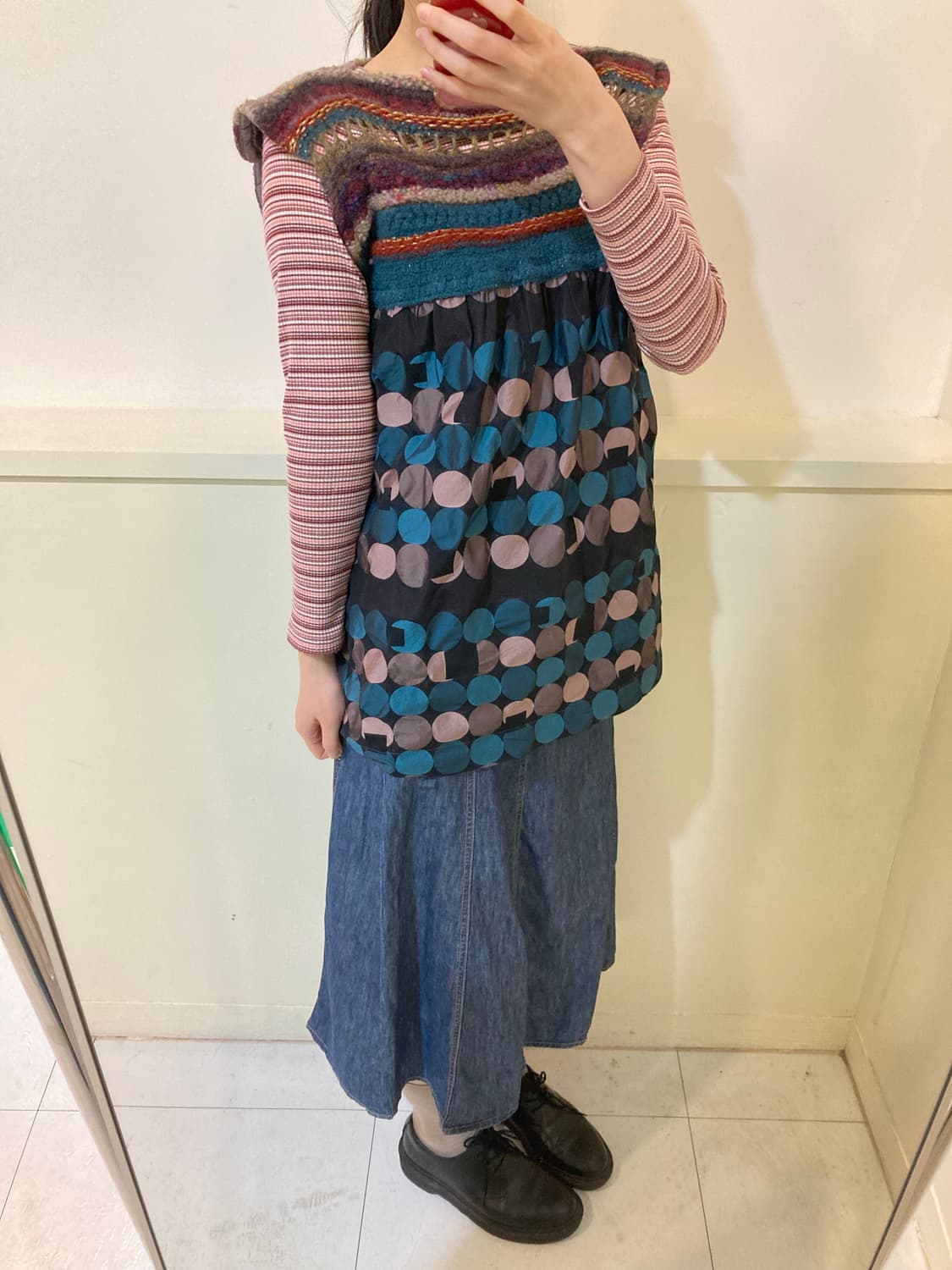 울 뜨개패턴 에스닉 도트 모리걸 니트 상품이미지9