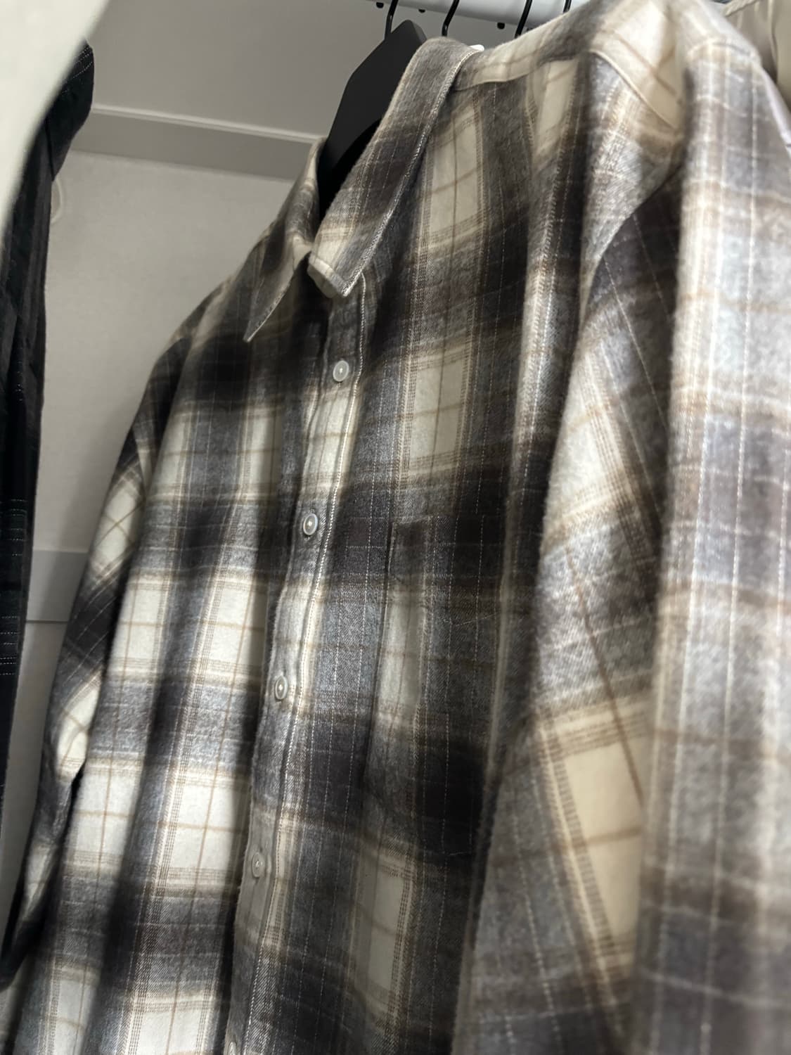 아틀리에 델디오 코튼 플란넬 체크 컴포트 셔츠 (IVORY BROWN) 상품이미지1