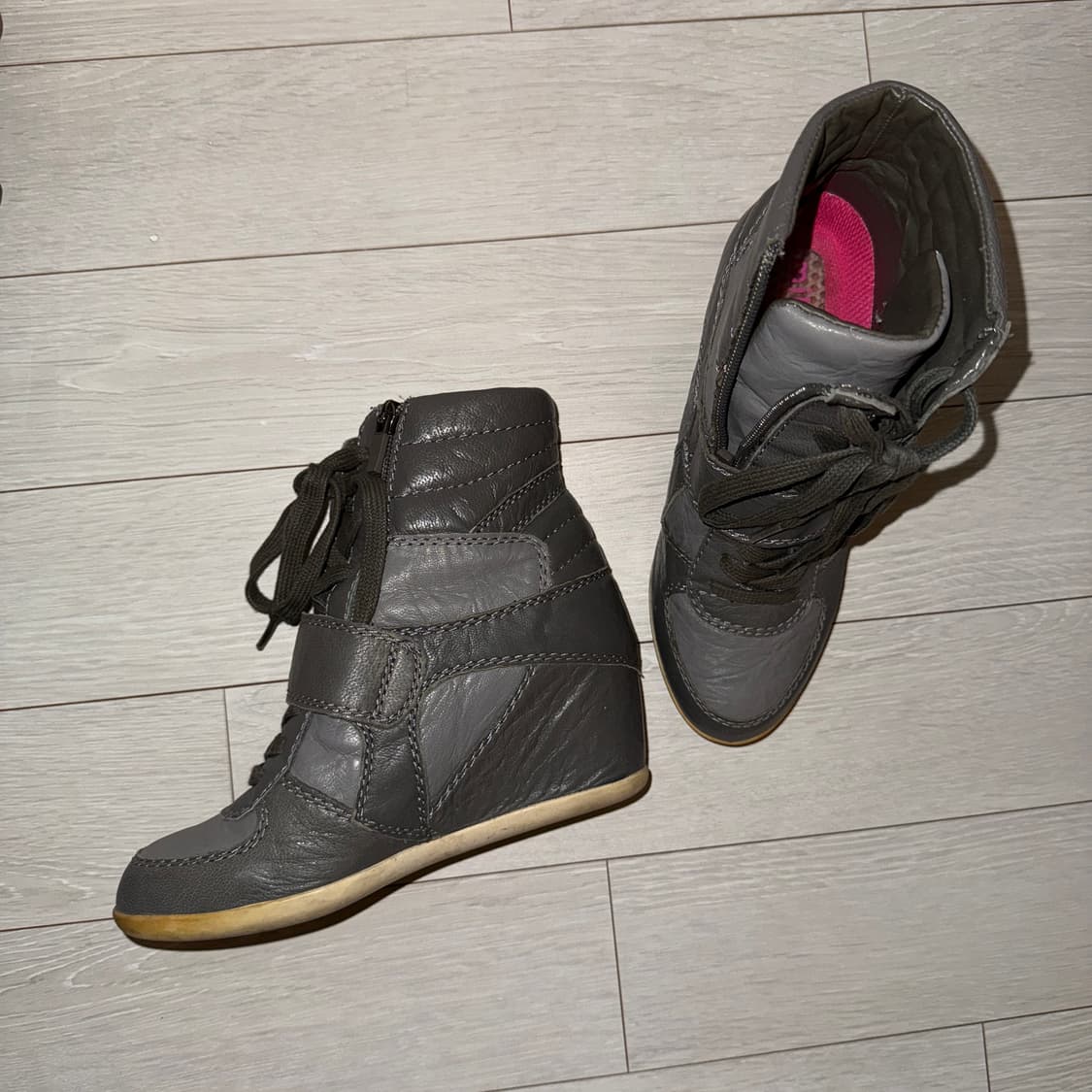 빈티지 웨지 스니커즈 힐 소가죽 230 (36) 상품이미지3