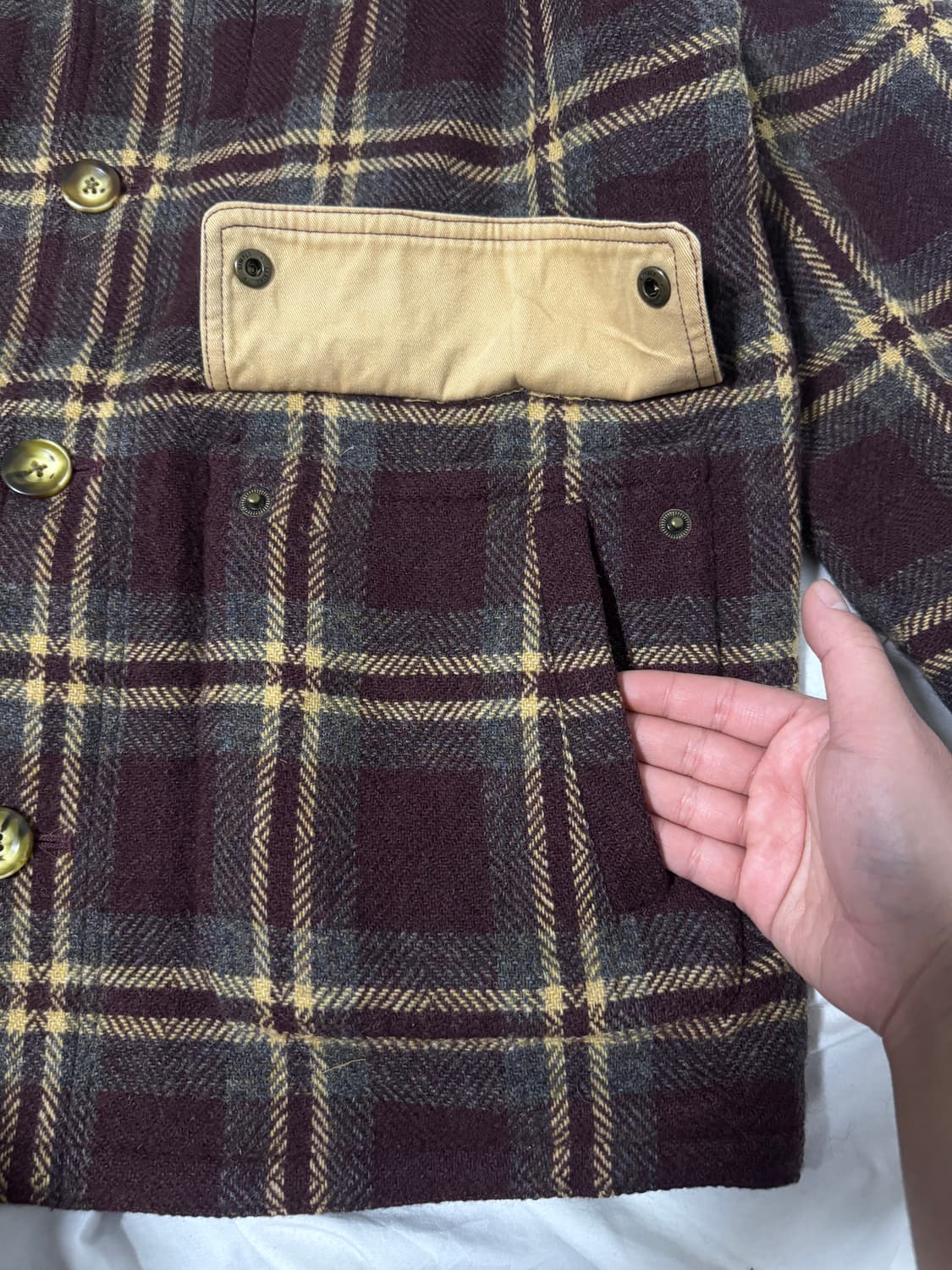 엘엘빈 울 체크 퀼팅 자켓 상품이미지5