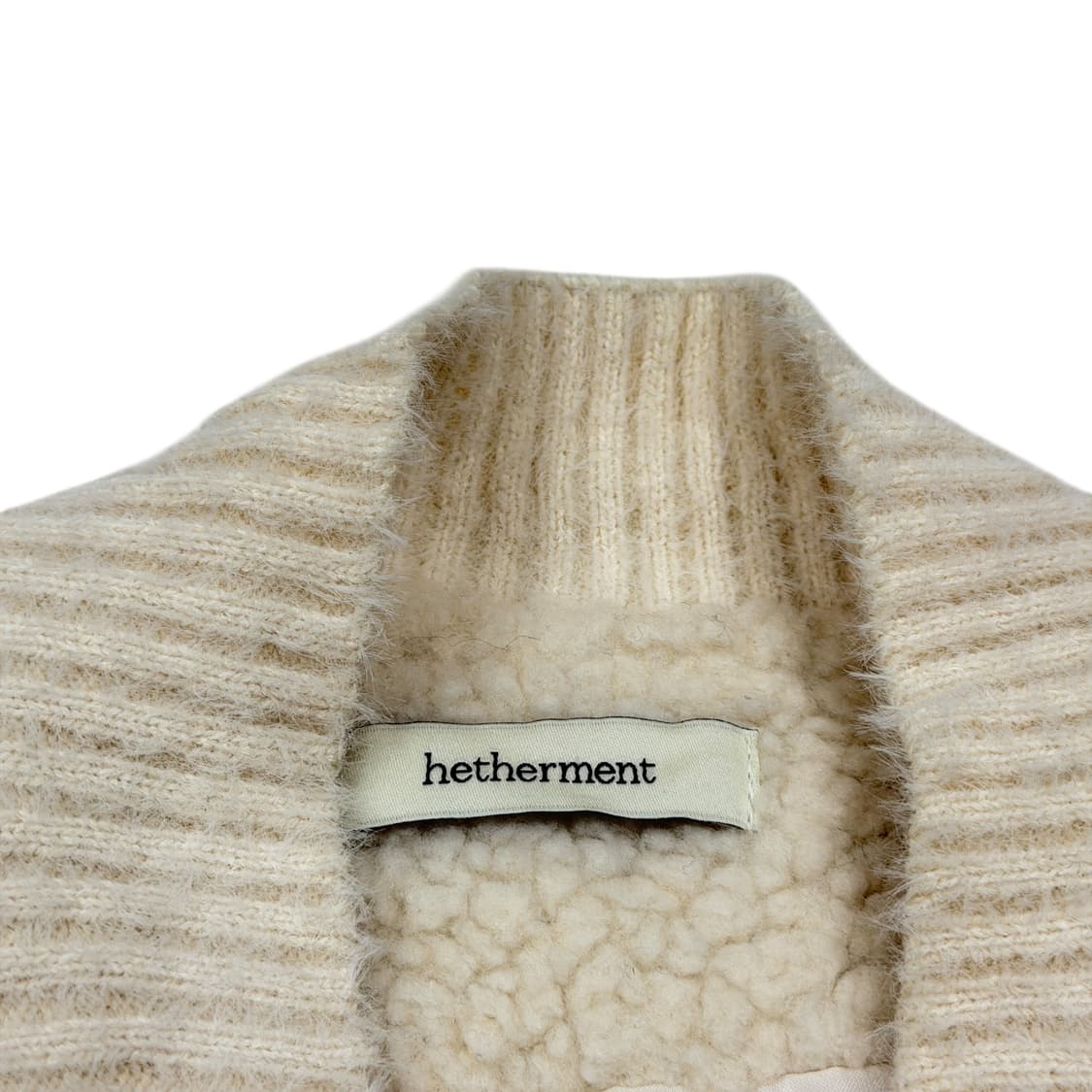 헤더먼트 뽀글이 플리스 아이보리 가디건 상품이미지2