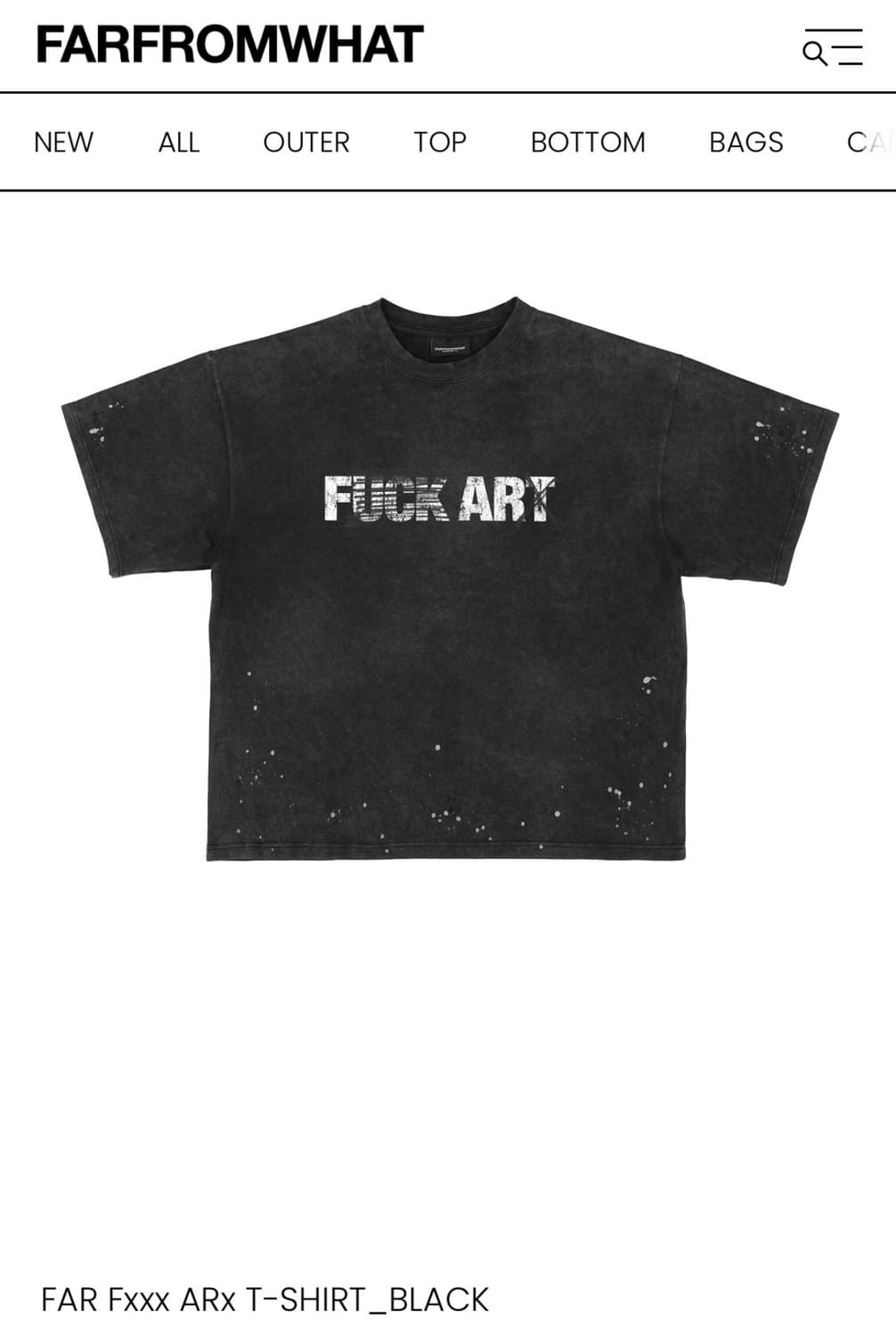 FARFROMWHAT 파프롬왓 Fxxxx ARx T-SHIRT 상품이미지1