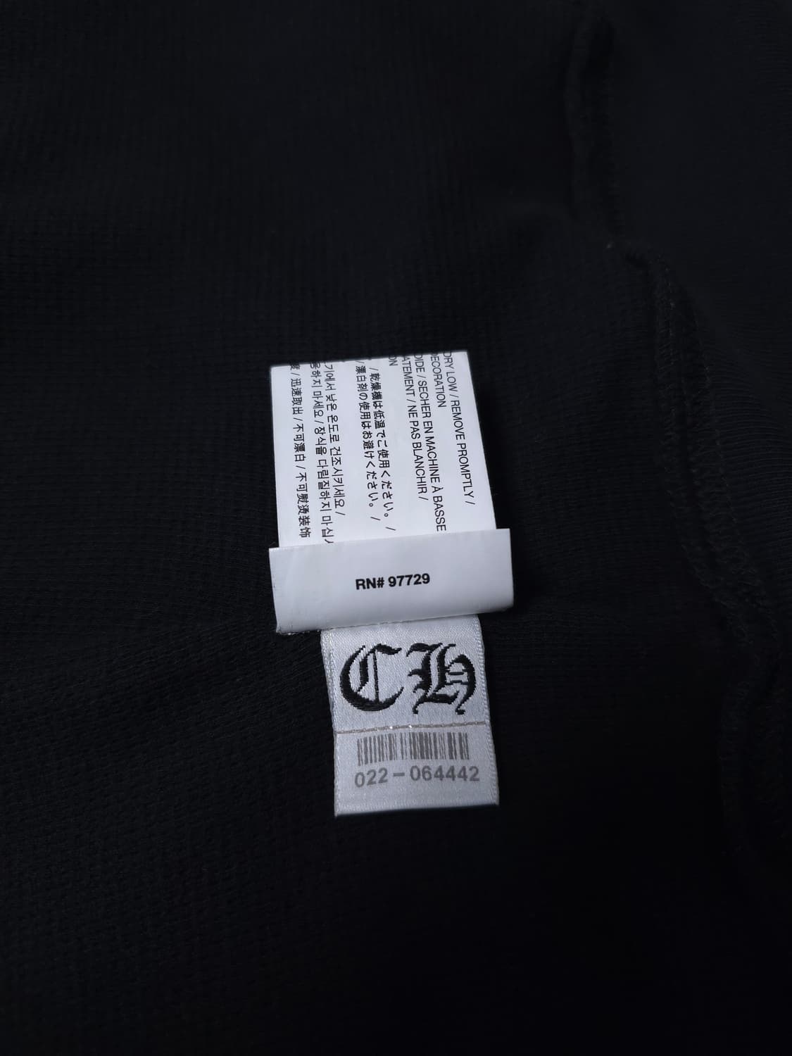 [L] 크롬하츠 홀스슈 플로랄 헤비웨이트 후드집업 블랙 상품이미지9