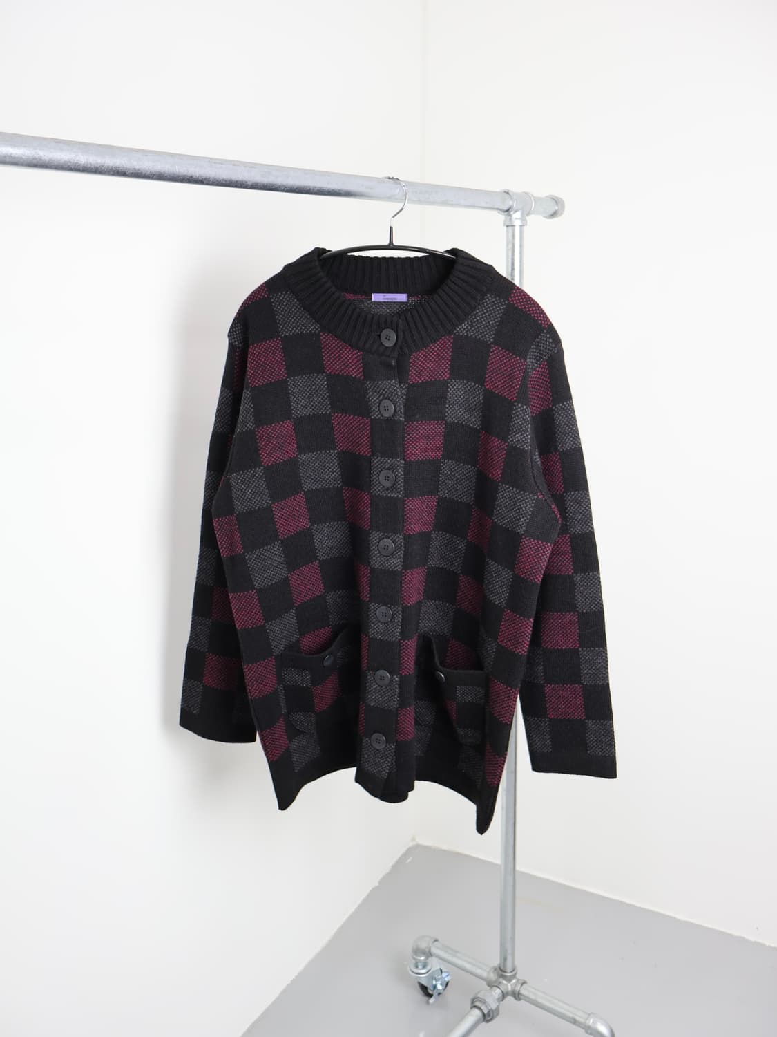 DU RAMUSU Check Knit Cardigan 상품이미지1