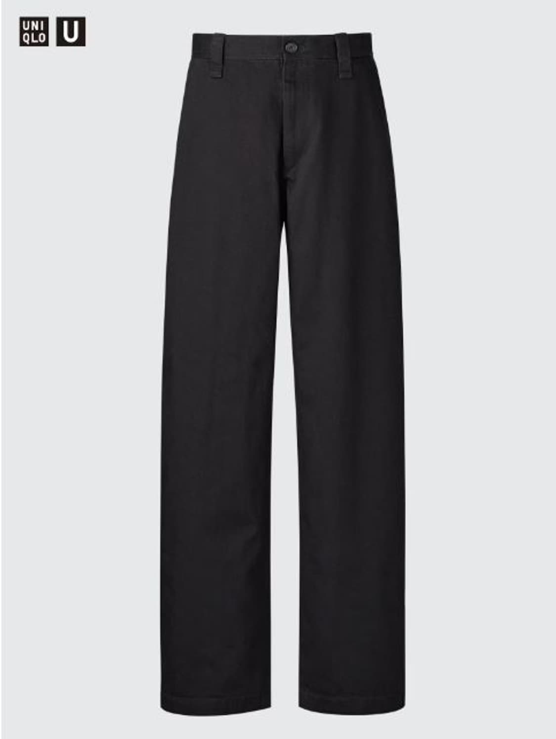 새제품 긴기장) 유니클로U 와이드 핏 치노팬츠 블랙 82 상품이미지1
