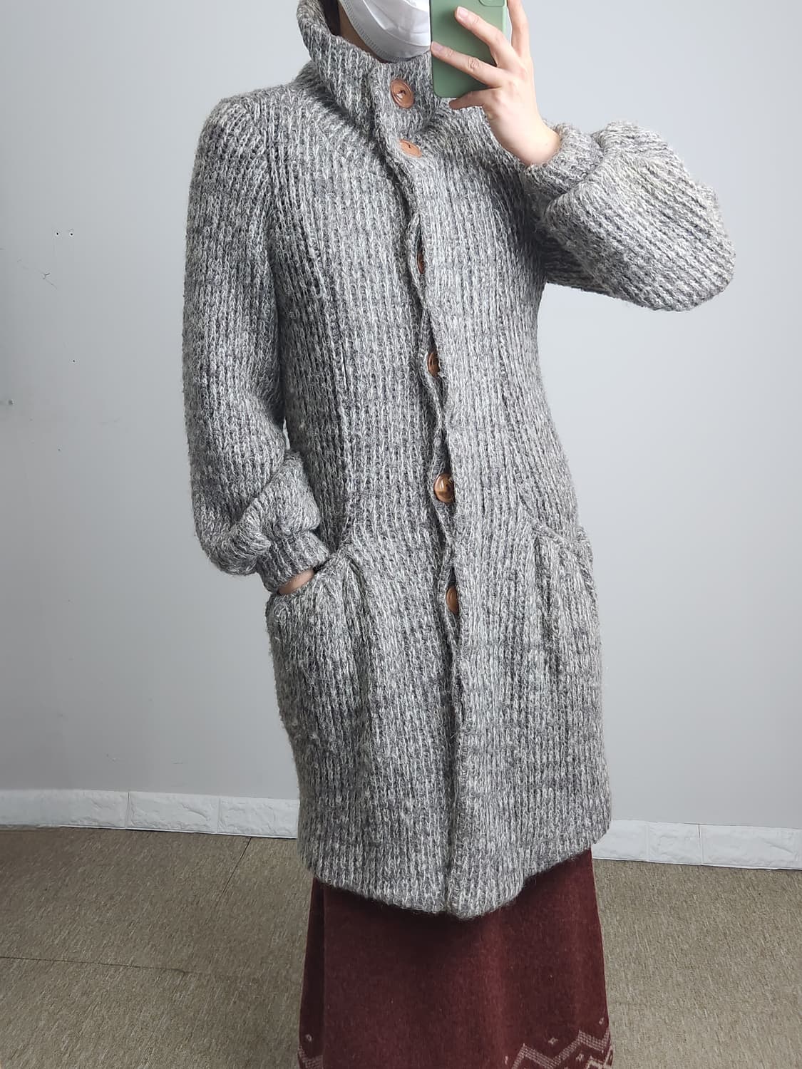 볼륨 헤비 롱 가디건 상품이미지3