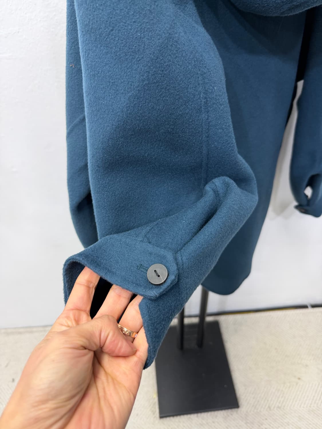 정품) 시스템 한섬 블루 오버사이즈 숏 코트 자켓 82 상품이미지6