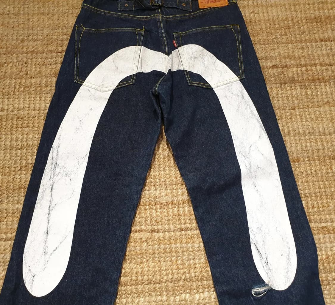 에비수 빅 로고 힌치백 데님 팬츠 상품이미지5