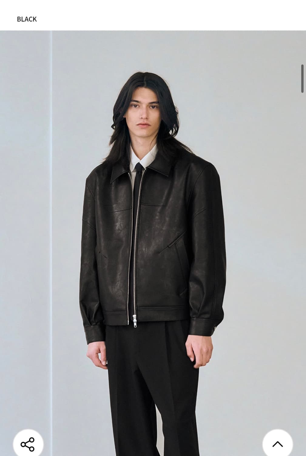 (XL) 드로우핏 [서강준PICK]인시전 레더 블루종 자켓 [BLACK] 상품이미지6