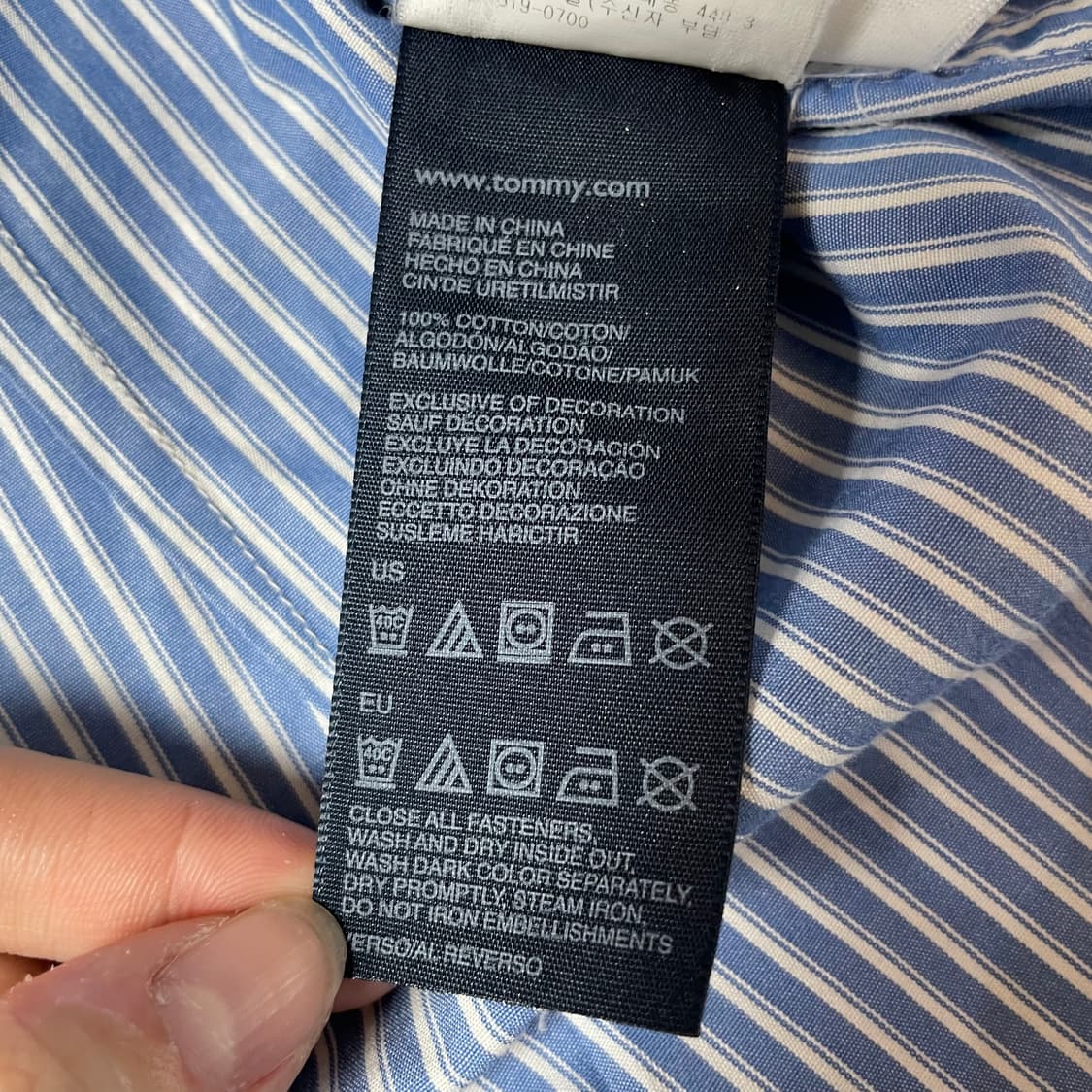 타미힐피거 블루 스트라이프 셔츠 S 상품이미지6