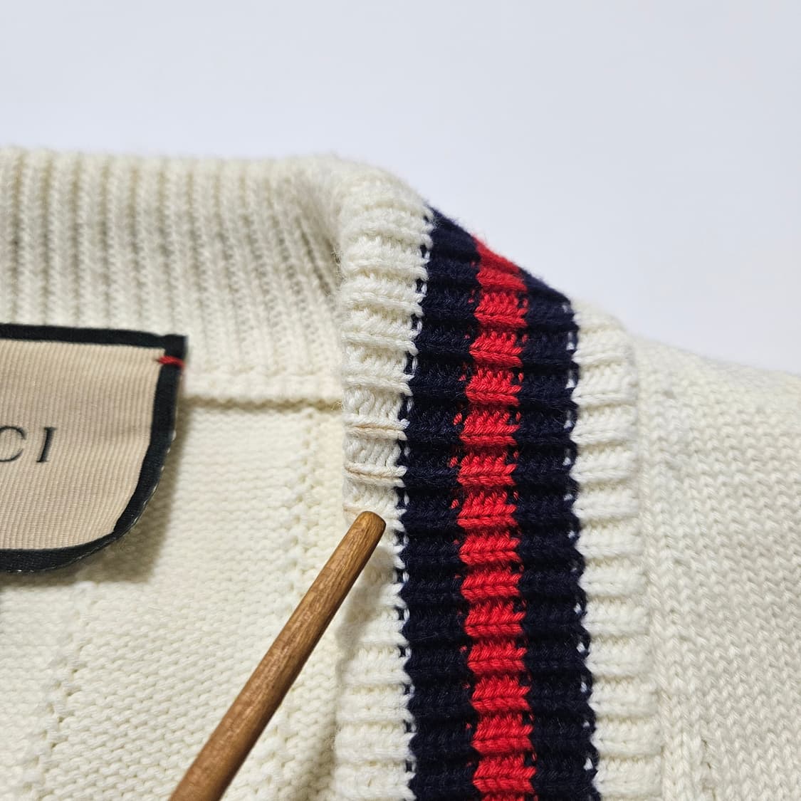 구찌 니트 코튼 브이넥 가디건[M] 상품이미지5