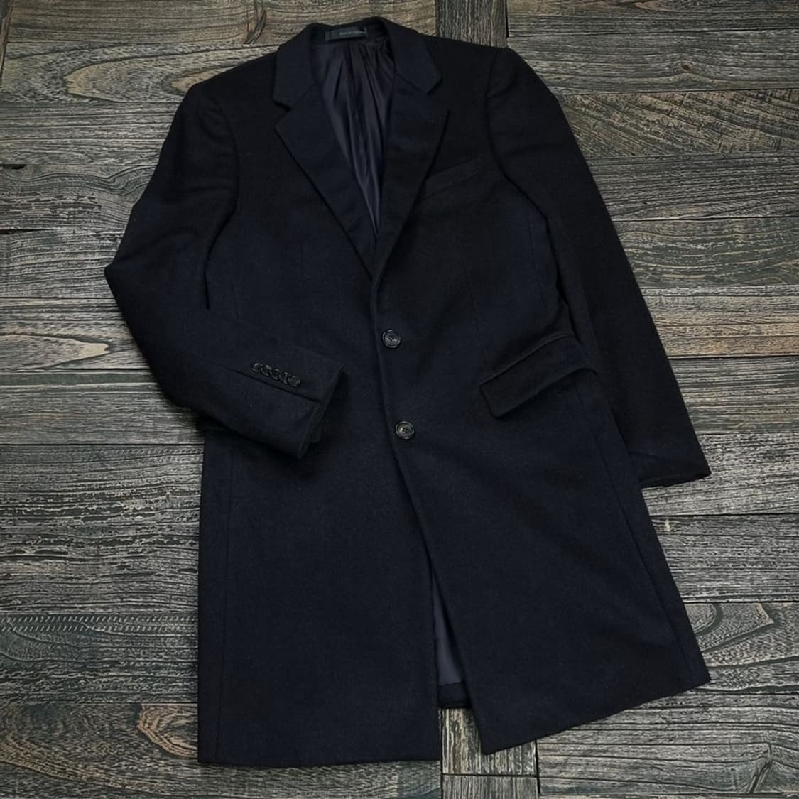 솔리드 옴므 캐시미어 모직 싱글 코트 블랙 P01153 상품이미지1