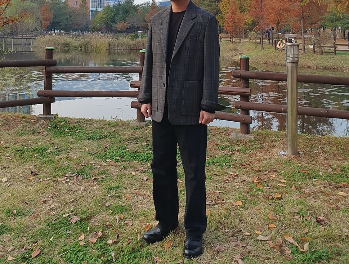 솔리드옴므 체크 울 블레이저 48(+ 슬랙스) 상품이미지1