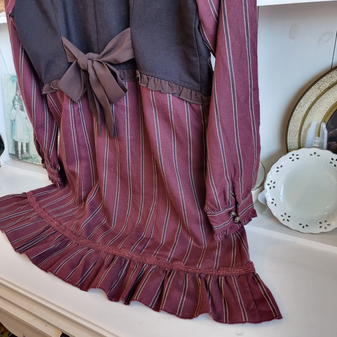 axes femme 클래식 스트라이프 프릴 원피스  상품이미지5