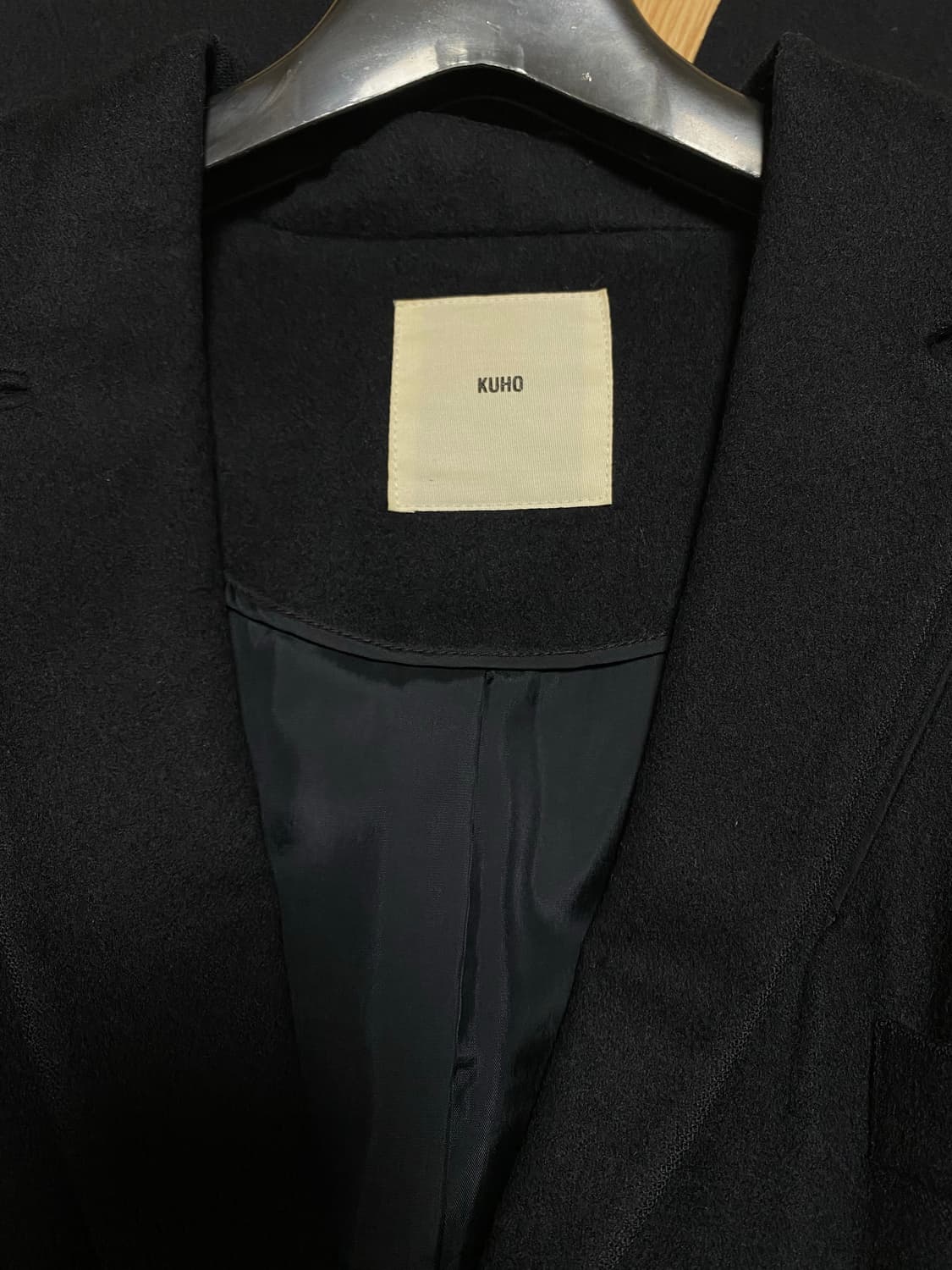 KUHO 구호 캐시미어 블랙 코트 85-94-160 상품이미지3