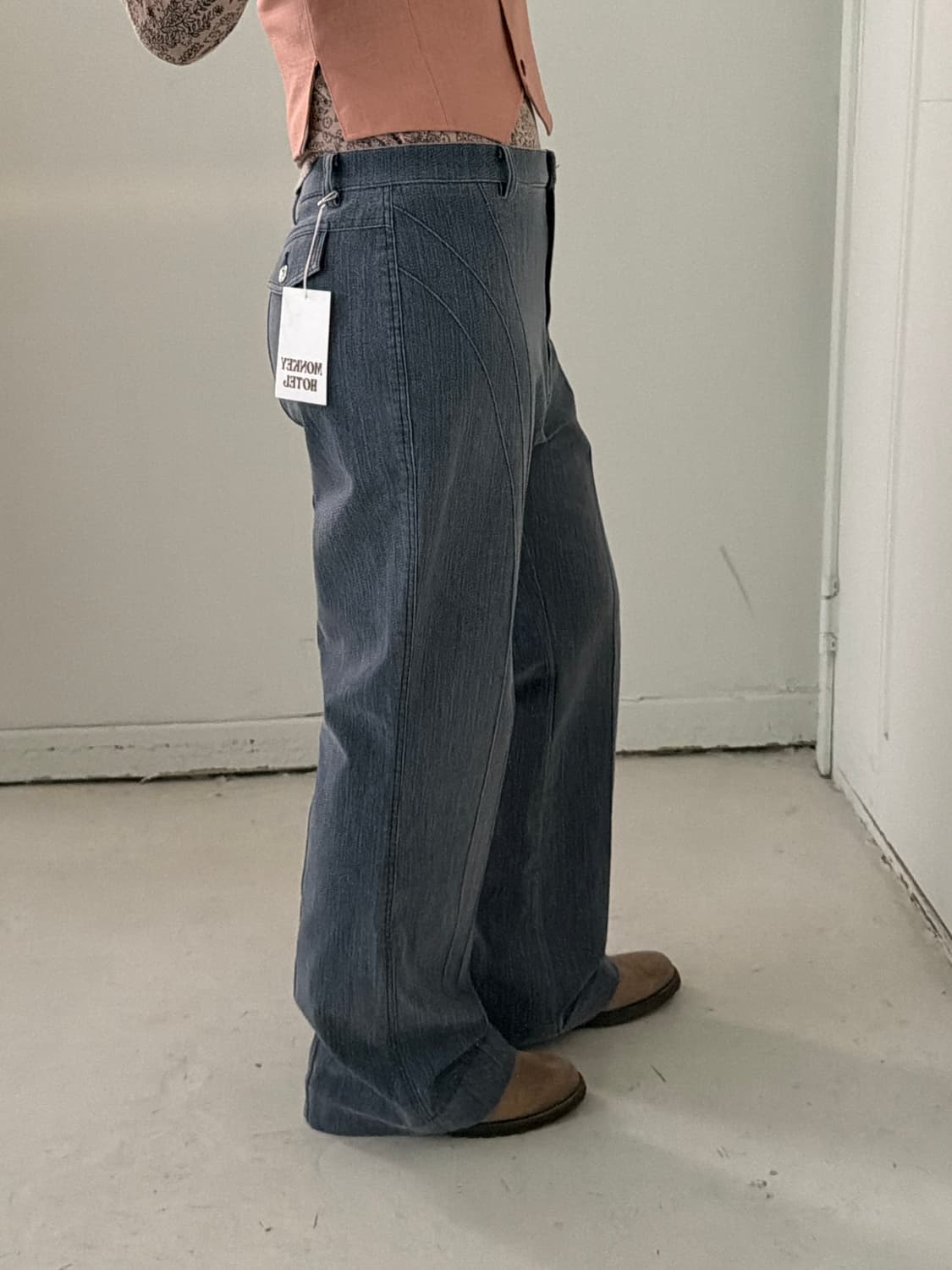 일본빈티지 절개라인 부츠컷 팬츠 상품이미지4